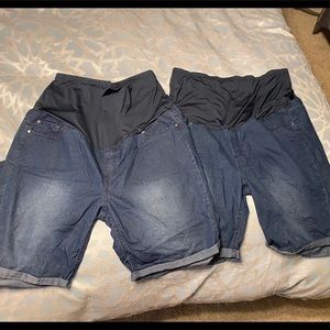 2 - Plus Size Maternity Shorts 3x